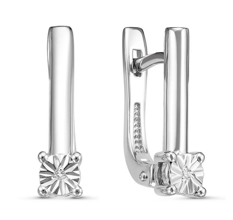 Серьги из белого золота с бриллиантами (052991)