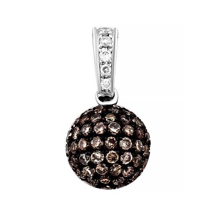 Кулон из белого золота с бриллиантами (015418)