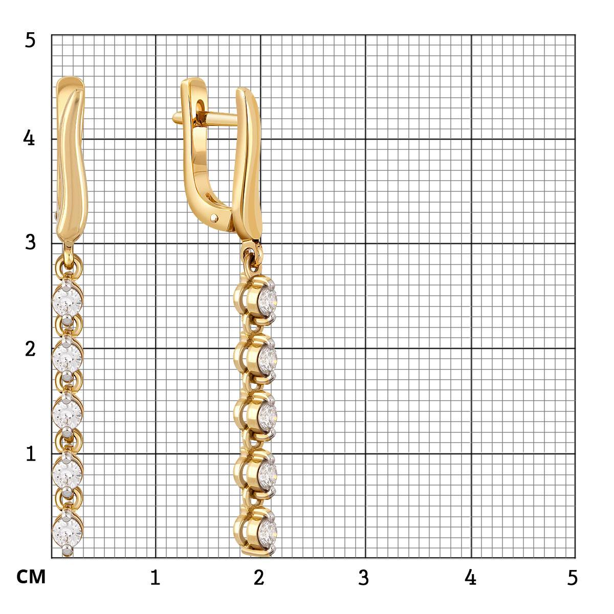 Серьги из жёлтого золота с бриллиантами (038526)