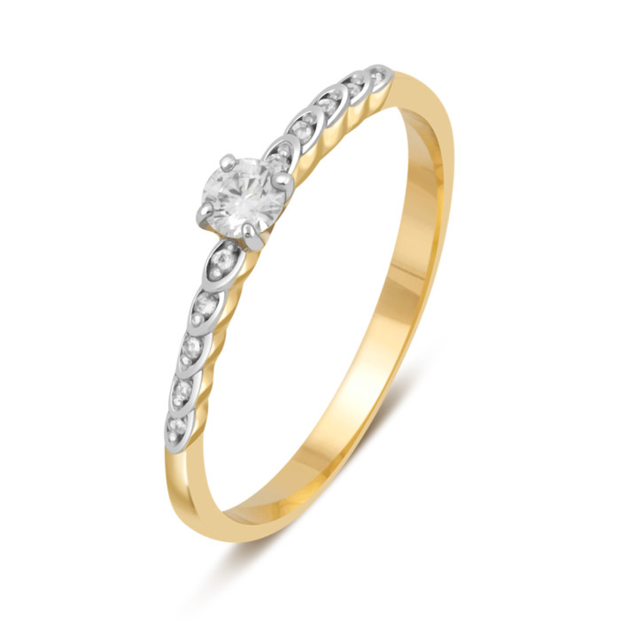 Помолвочное кольцо из жёлтого золота с бриллиантами (032743)