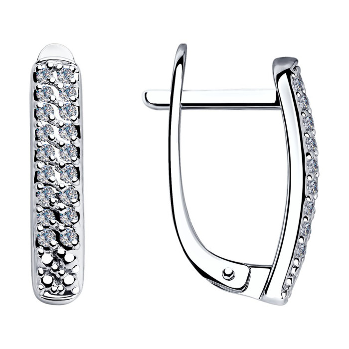 Серьги из белого золота с бриллиантами (043897)