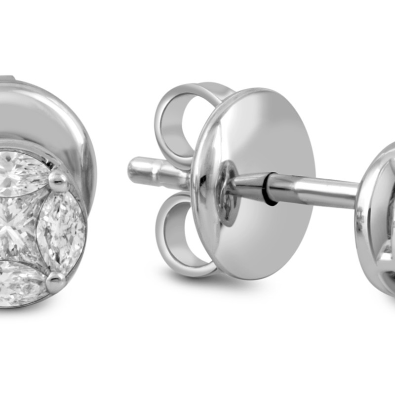 Серьги из белого золота с бриллиантами 