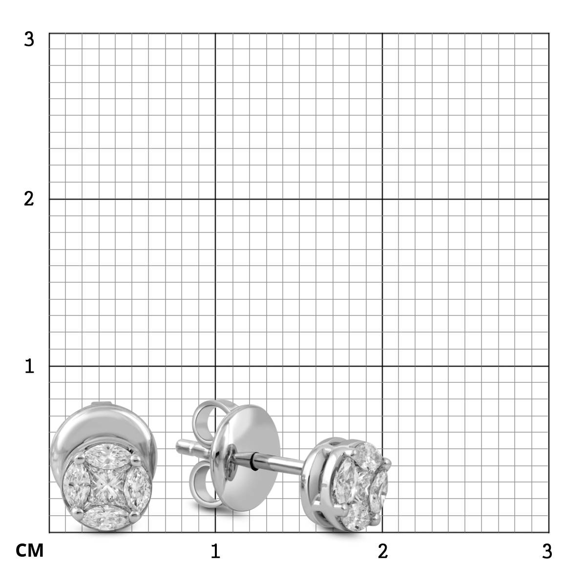 Серьги из белого золота с бриллиантами 