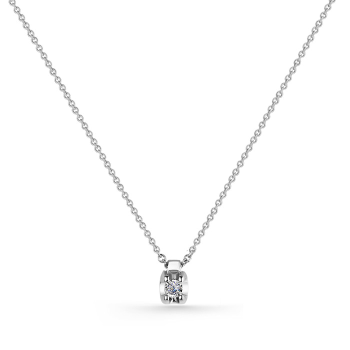 Колье из белого золота с бриллиантом (052692)