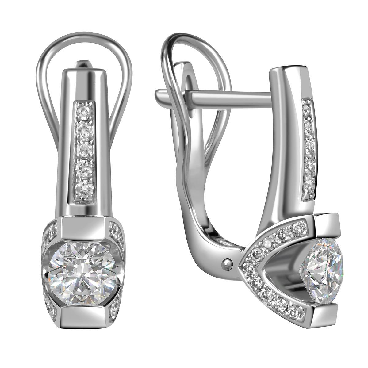 Серьги из белого золота с бриллиантами (060814)