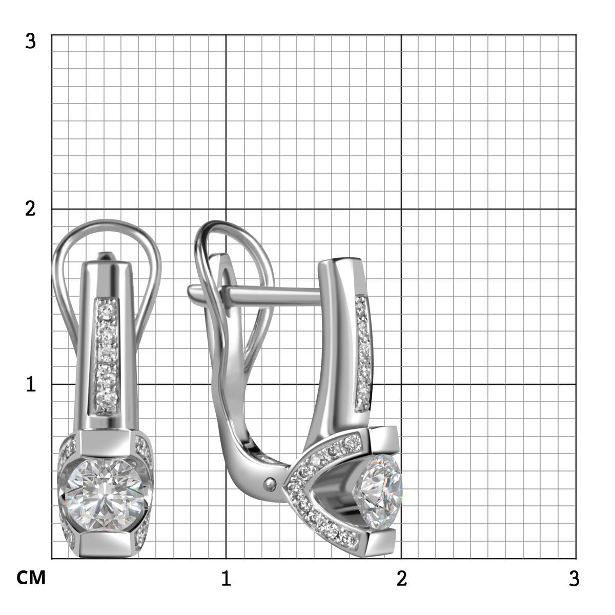 Серьги из белого золота с бриллиантами (060814)
