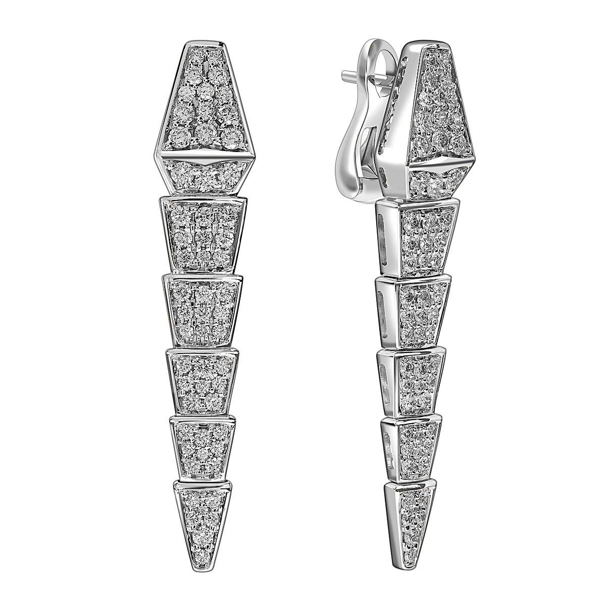 Серьги из белого золота с бриллиантами (053748)