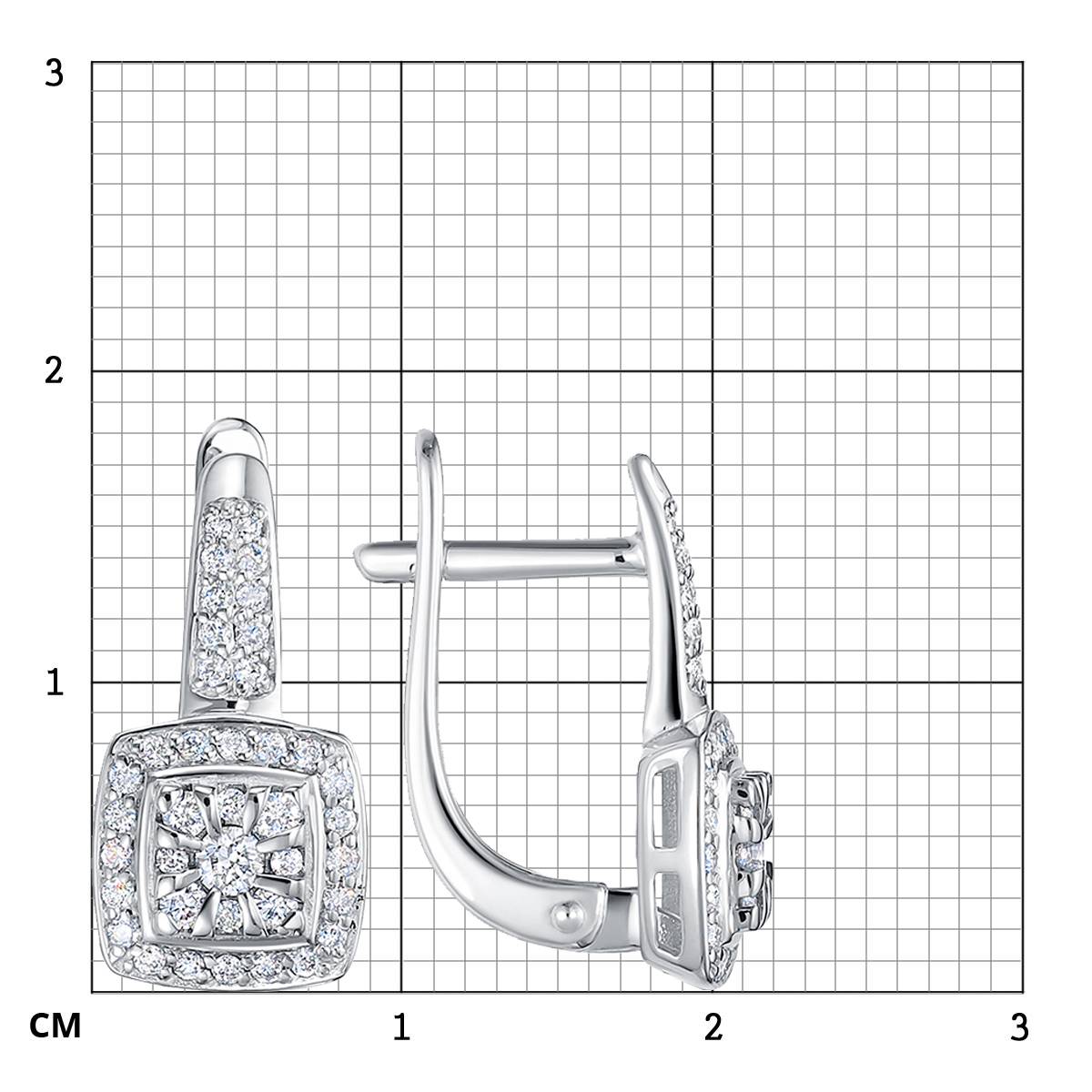 Серьги из белого золота с бриллиантами  (062959)