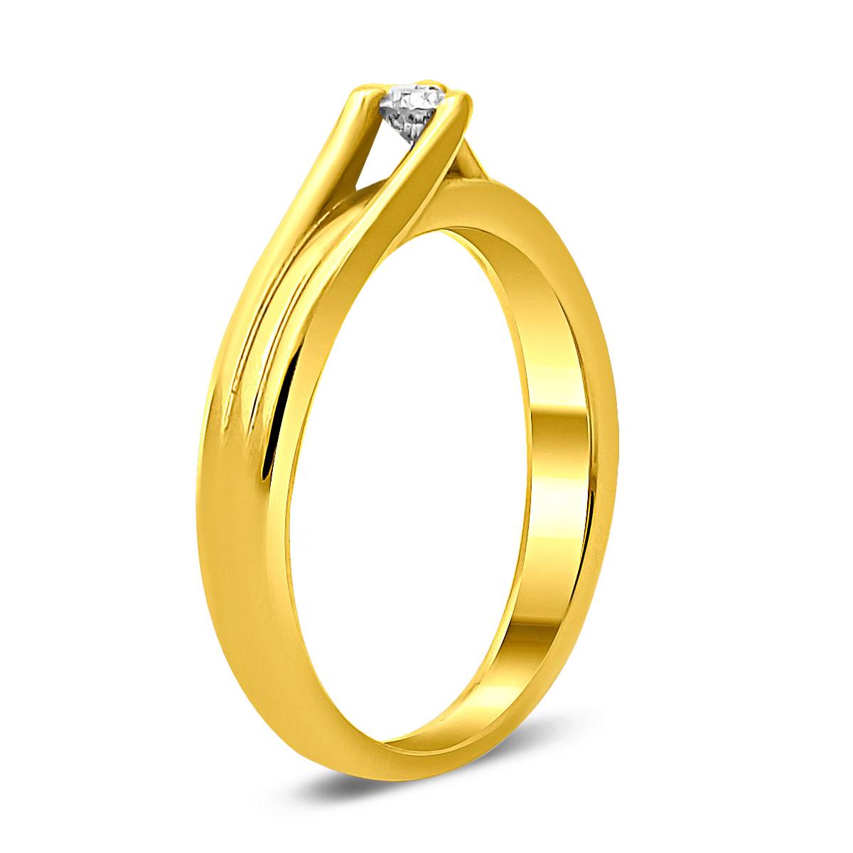 Помолвочное кольцо из жёлтого золота с бриллиантом (021165)