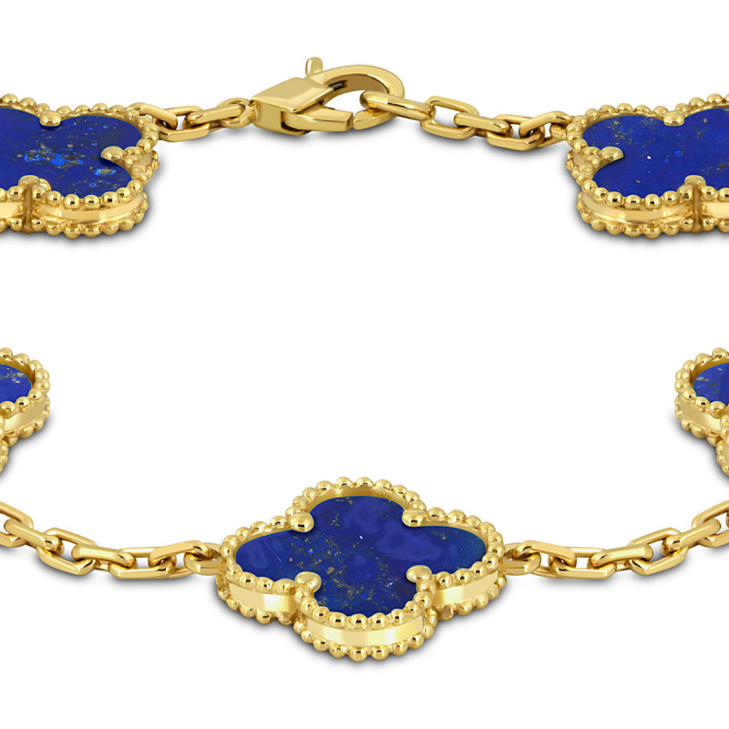 Браслет из жёлтого золота с лазуритом (052573)