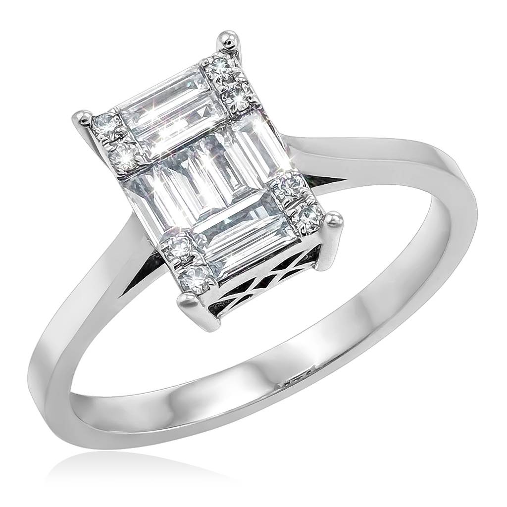 Кольцо из белого золота с бриллиантами (050627)