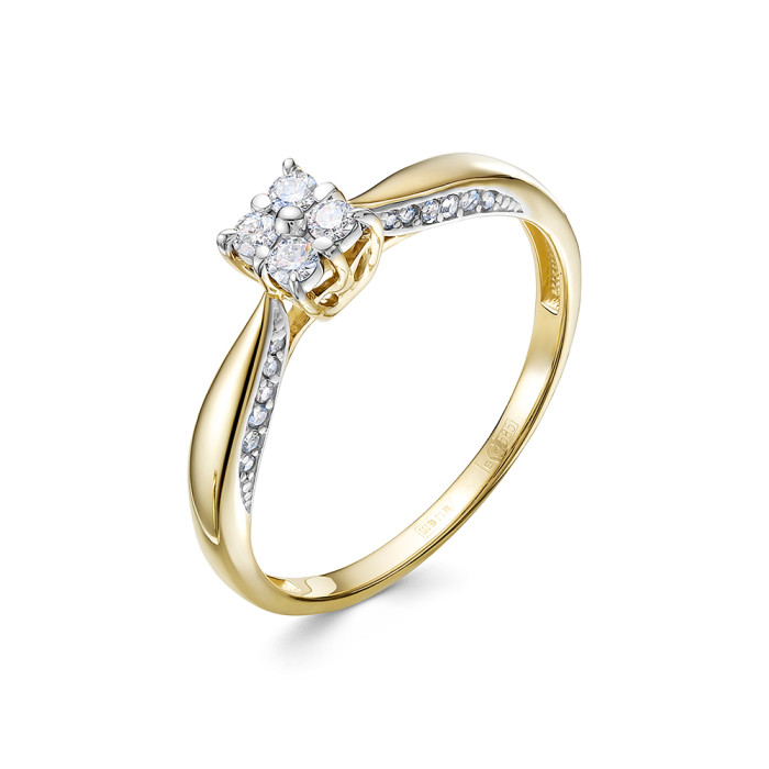 Кольцо из жёлтого золота с бриллиантами (054717)