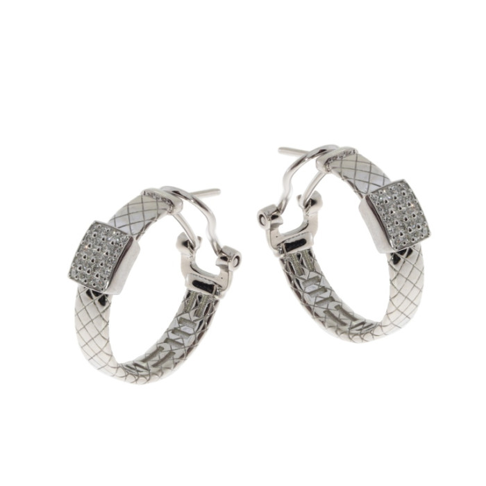 Серьги из белого золота с бриллиантами (050708)