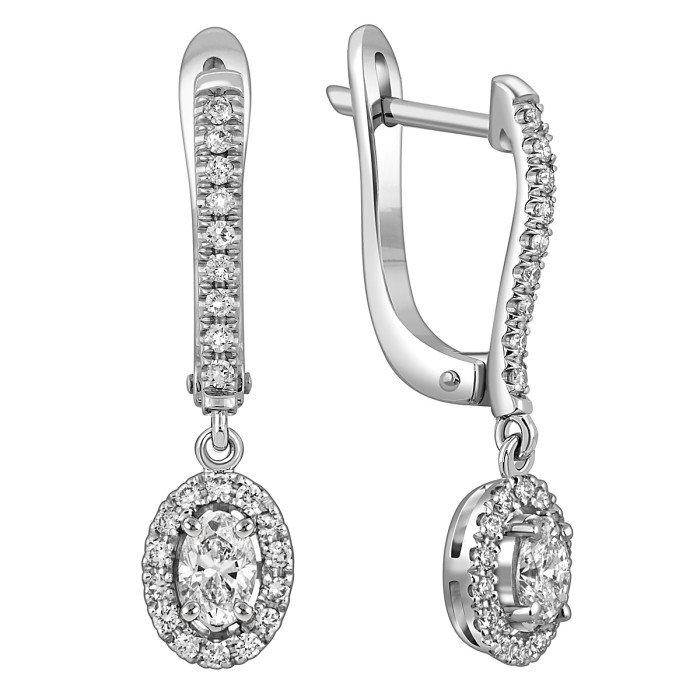 Серьги из белого золота с бриллиантами (059135)