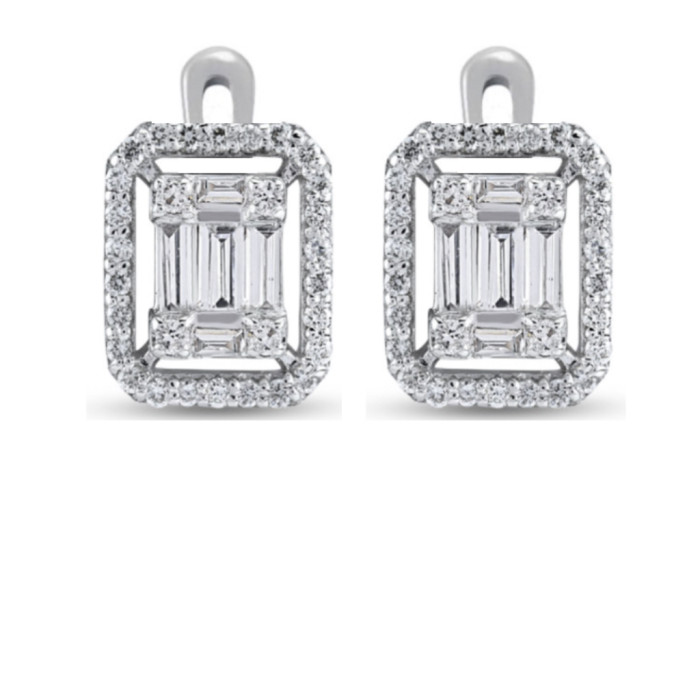 Серьги из белого золота с бриллиантами (051564)