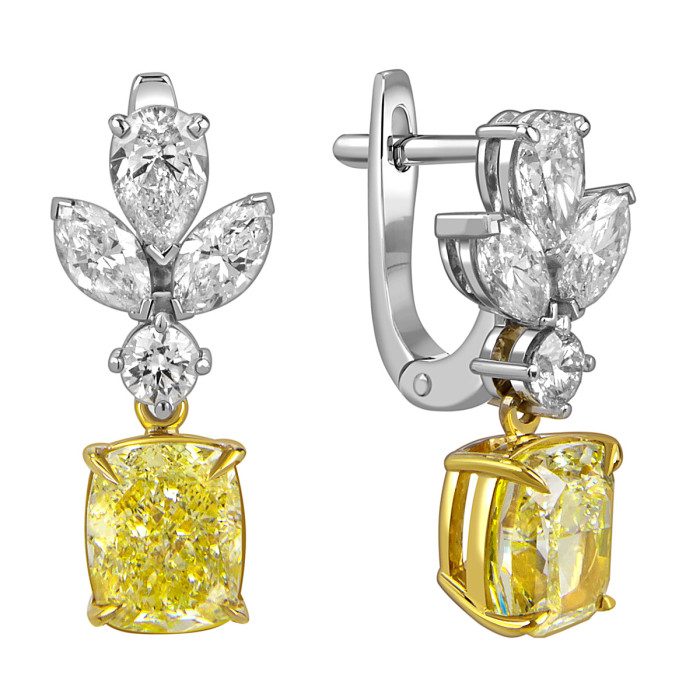 Серьги из белого золота с бриллиантами (059681)