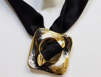 Колье из серебра с эмалью и шёлком &quot;Graziella&quot; (038656)