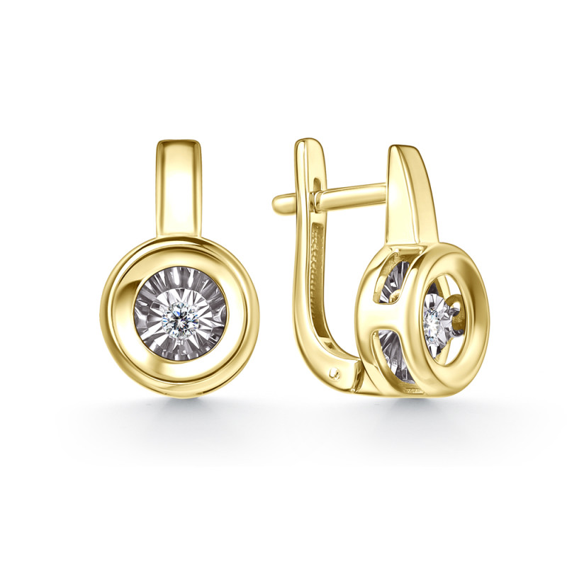 Серьги из жёлтого золота с бриллиантами (060975)