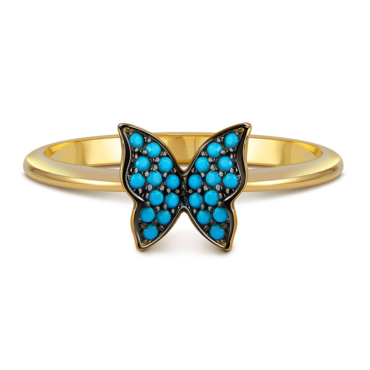 Кольцо из жёлтого золота с фианитами 