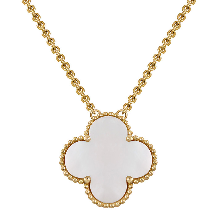 Колье из жёлтого золота с перламутром (046819)