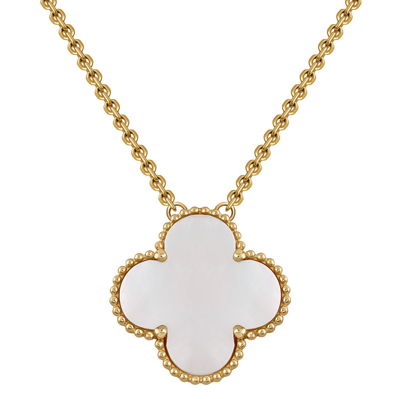 Колье из жёлтого золота с перламутром (046819)