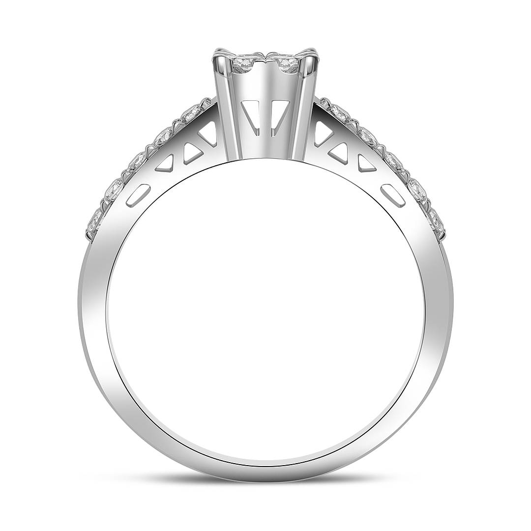 Кольцо из белого золота с бриллиантами (039597)