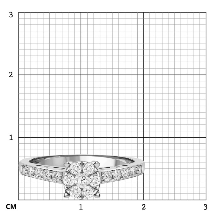 Кольцо из белого золота с бриллиантами (039597)