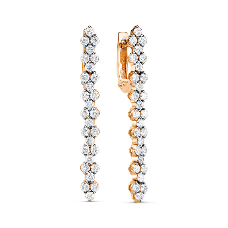 Серьги из красного золота с бриллиантами (050039)