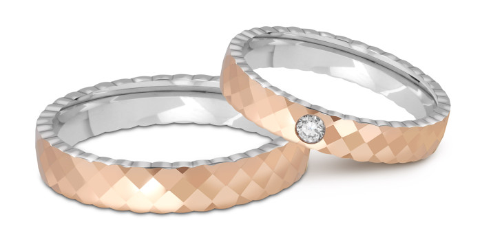 Обручальное кольцо из комбинированного золота Tiamo (042374)