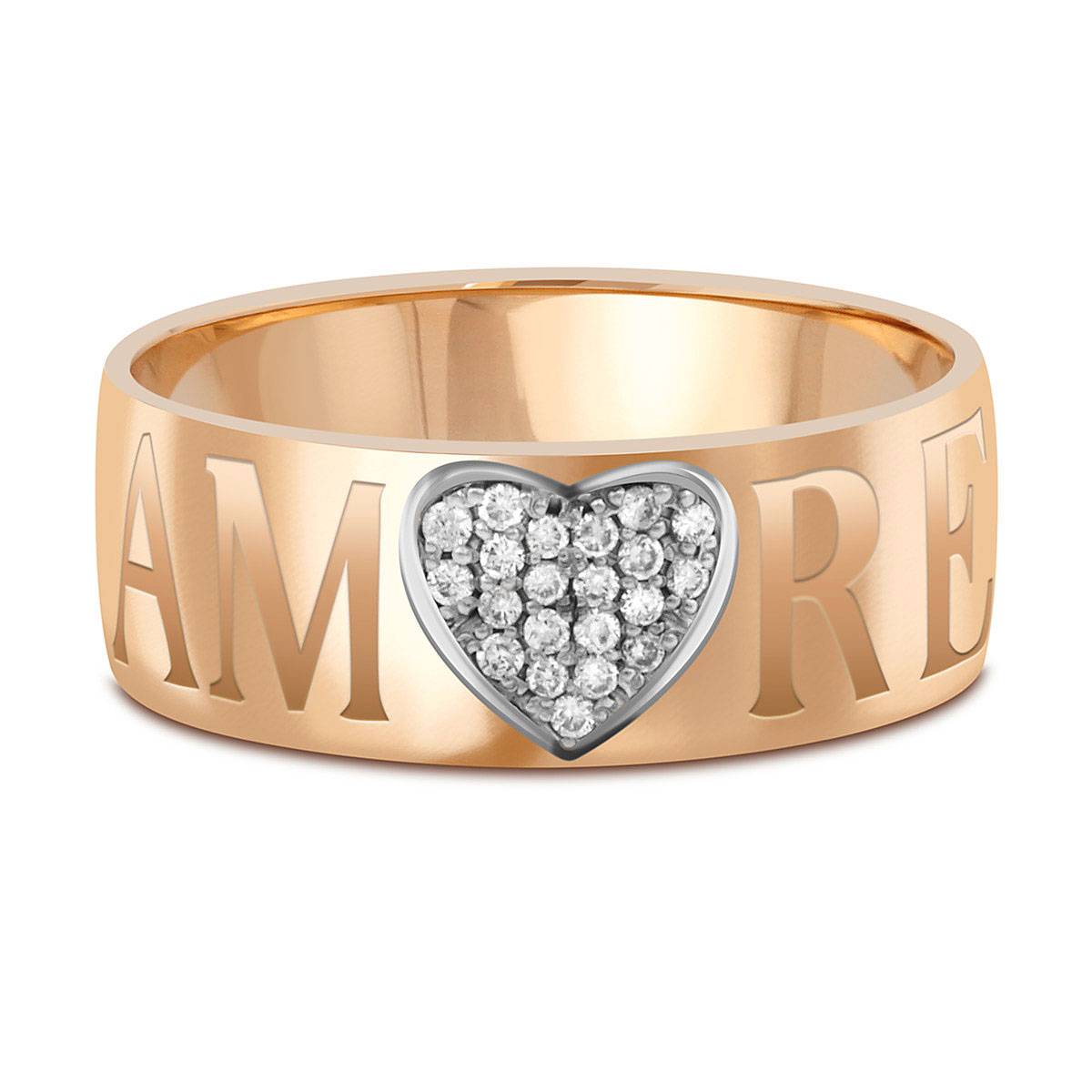 Кольцо из красного золота с бриллиантами (040298)