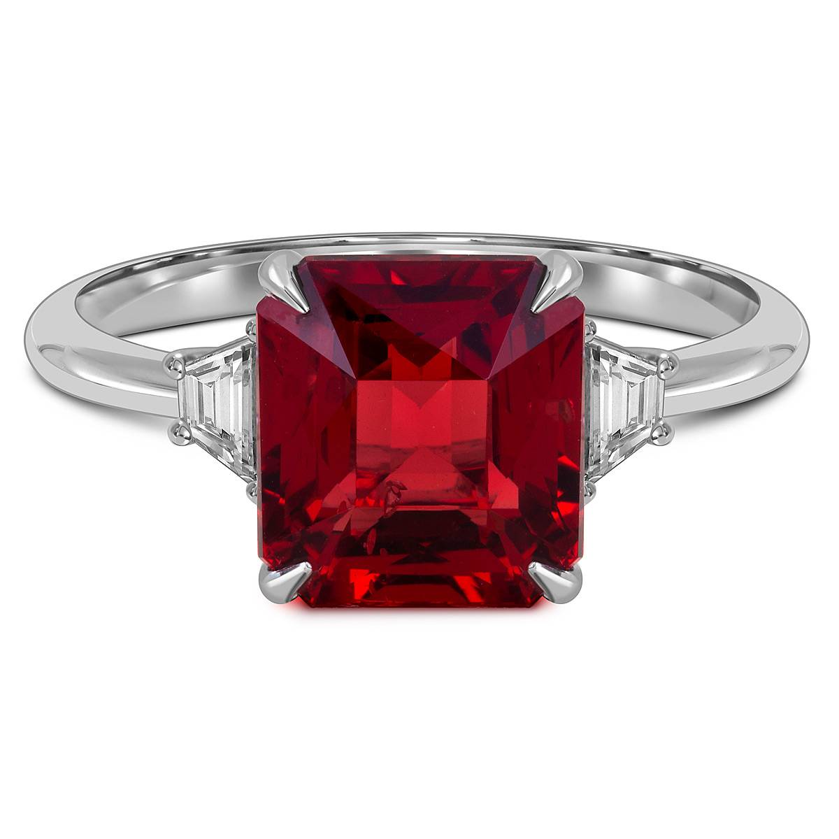 Кольцо из белого золота с бриллиантами и шпинелью (063446)