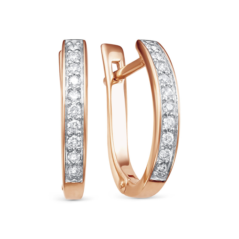 Серьги из красного золота с бриллиантами (053963)