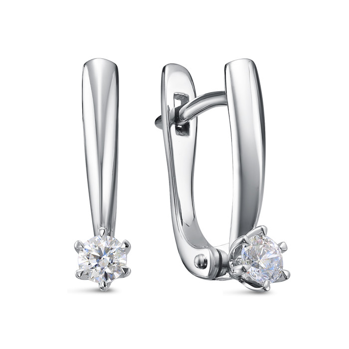 Серьги из платины с бриллиантами (048389)