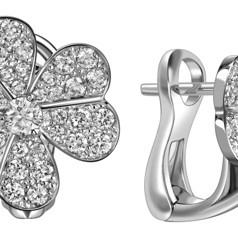 Серьги из белого золота с бриллиантами (060283)