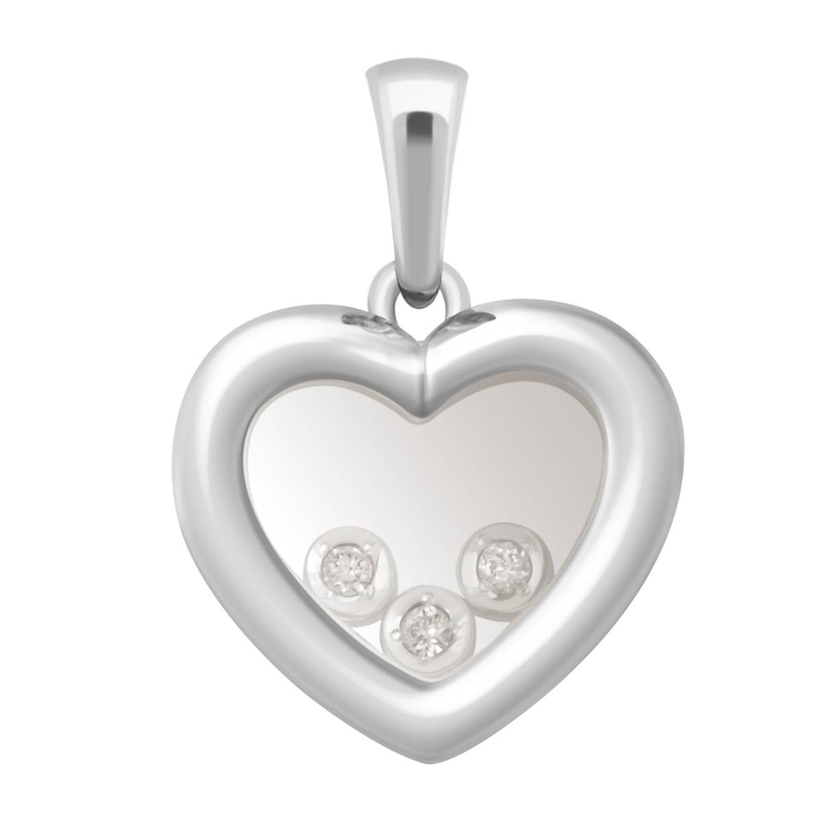 Кулон из белого золота с бриллиантами (039718)