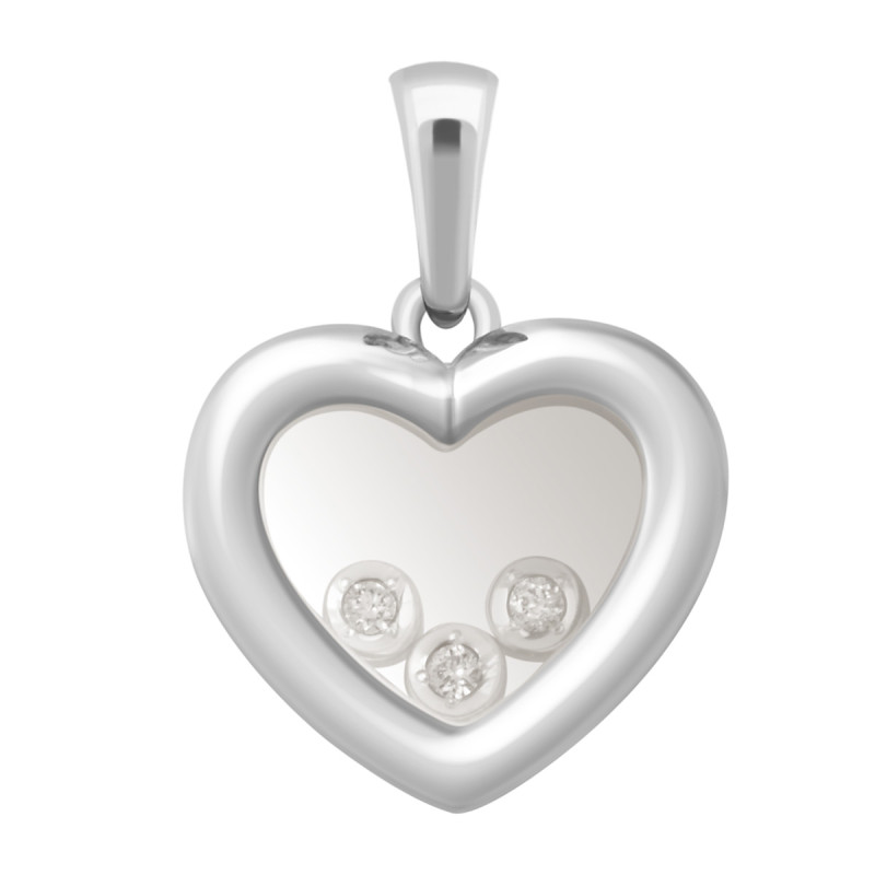 Кулон из белого золота с бриллиантами (039718)