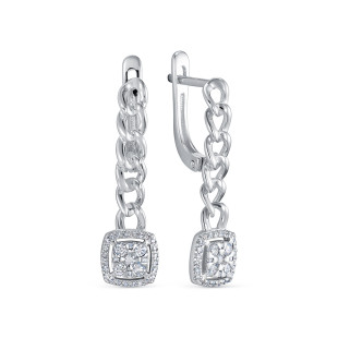 Серьги из белого золота с бриллиантами (061096)