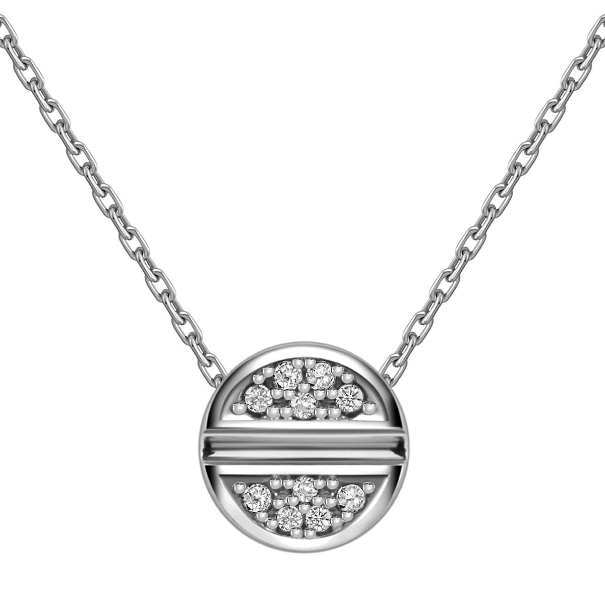 Колье из белого золота с фианитами (057798)