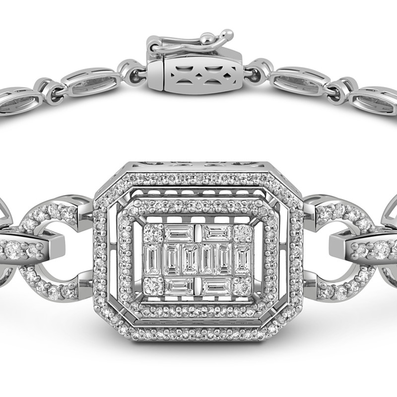 Браслет из белого золота с бриллиантами (051972)