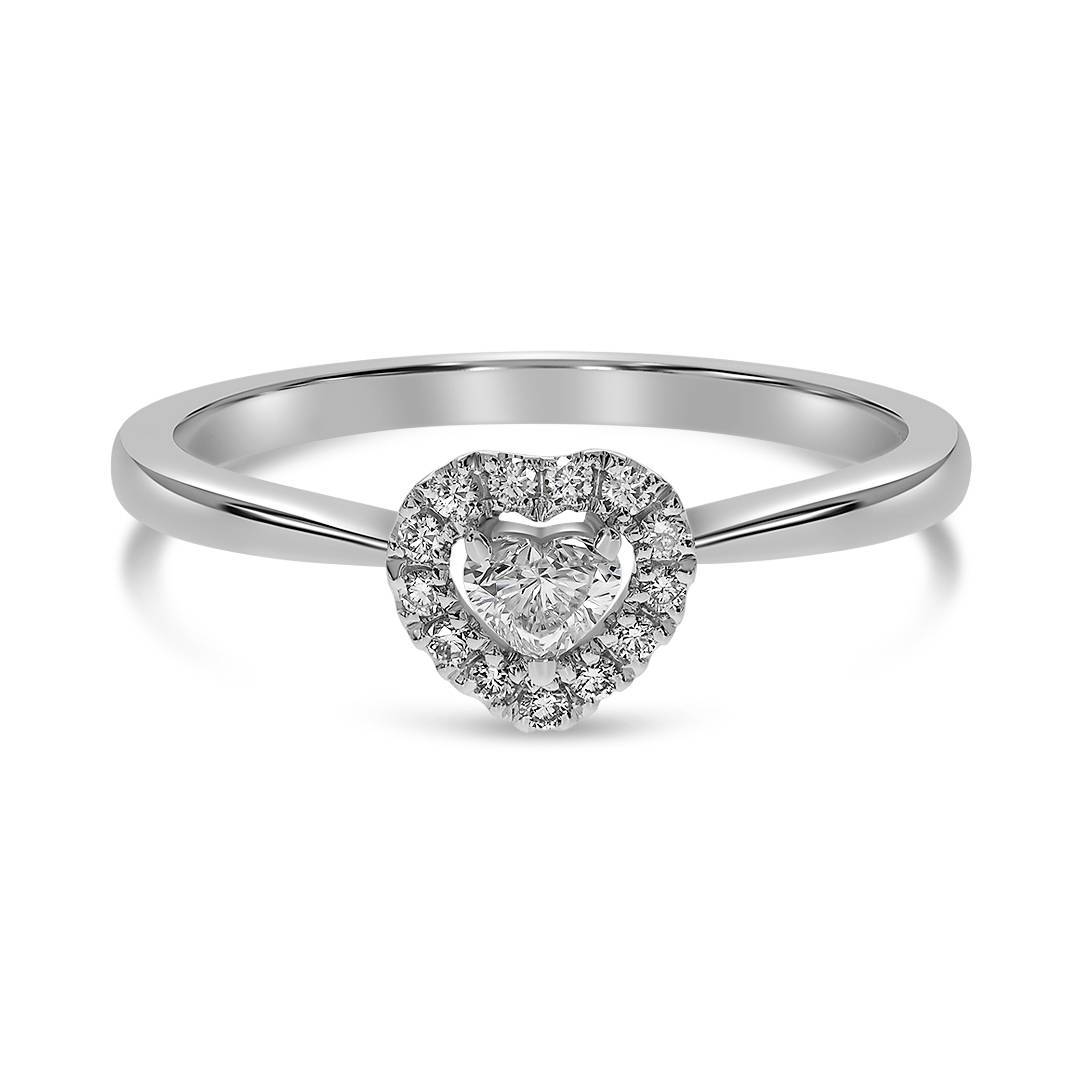 Кольцо из белого золота с бриллиантами (061590)