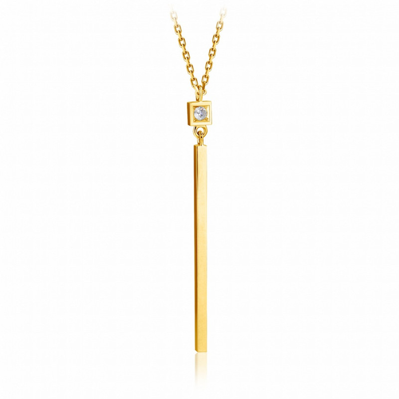 Колье из жёлтого золота с бриллиантом (047757)