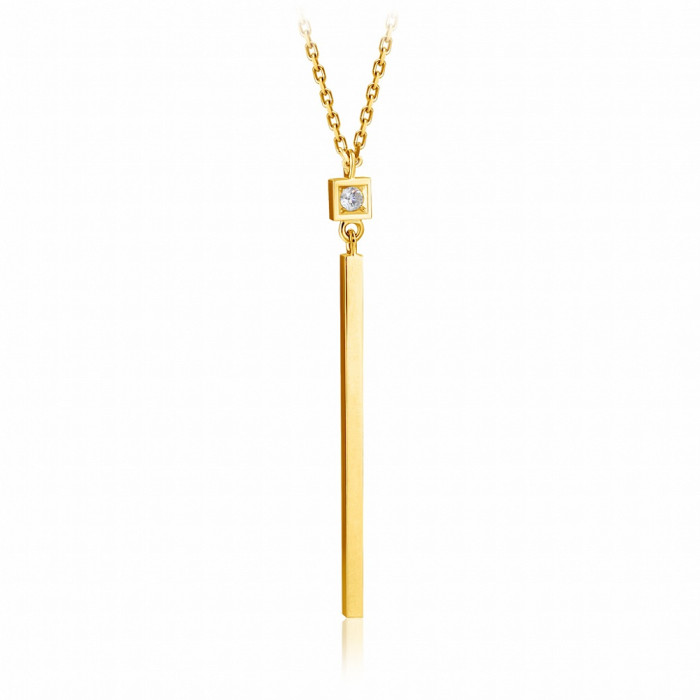 Колье из жёлтого золота с бриллиантом (047757)