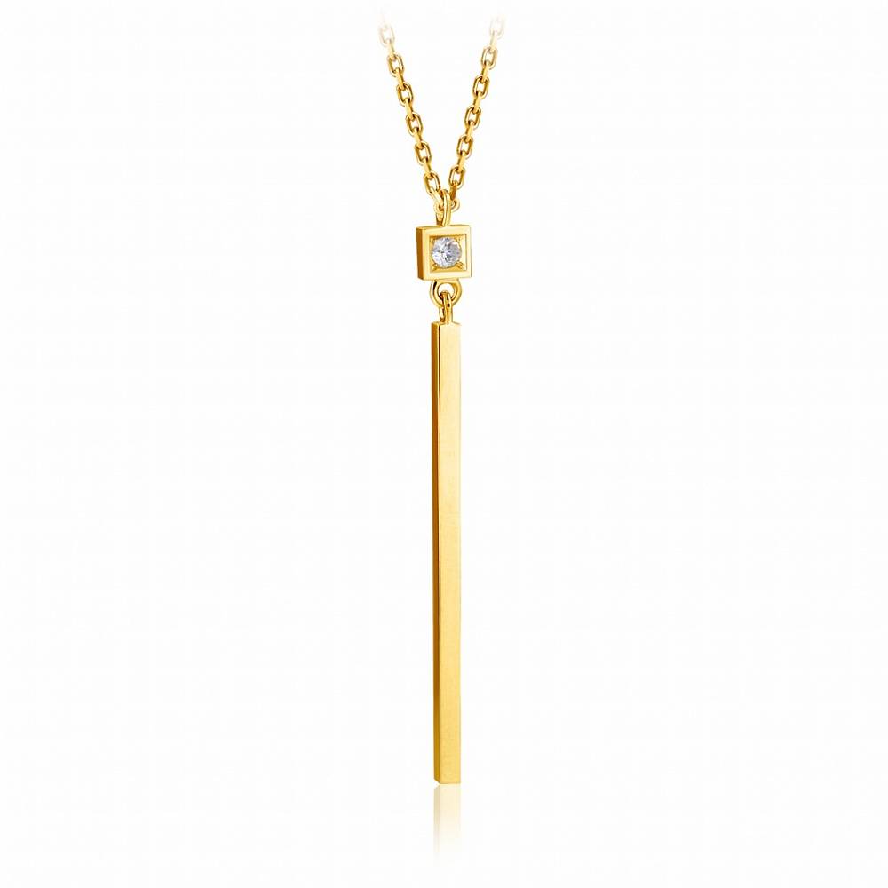 Колье из жёлтого золота с бриллиантом (047757)