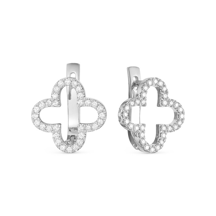 Серьги из белого золота с бриллиантами (050399)