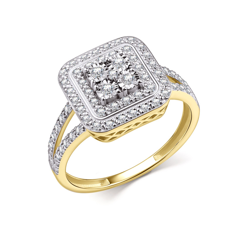 Кольцо из жёлтого золота с бриллиантами (062918)