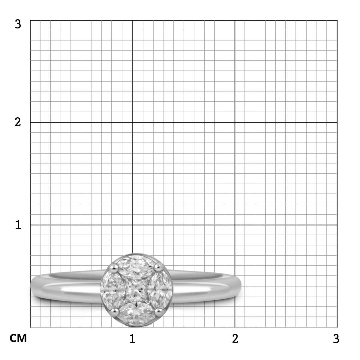 Кольцо из белого золота с бриллиантами 