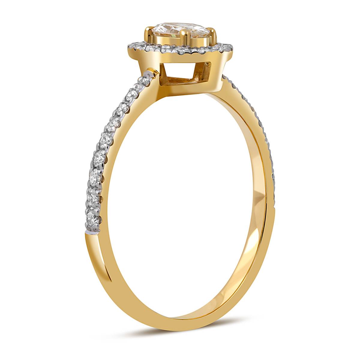 Помолвочное кольцо из жёлтого золота с бриллиантами (049532)