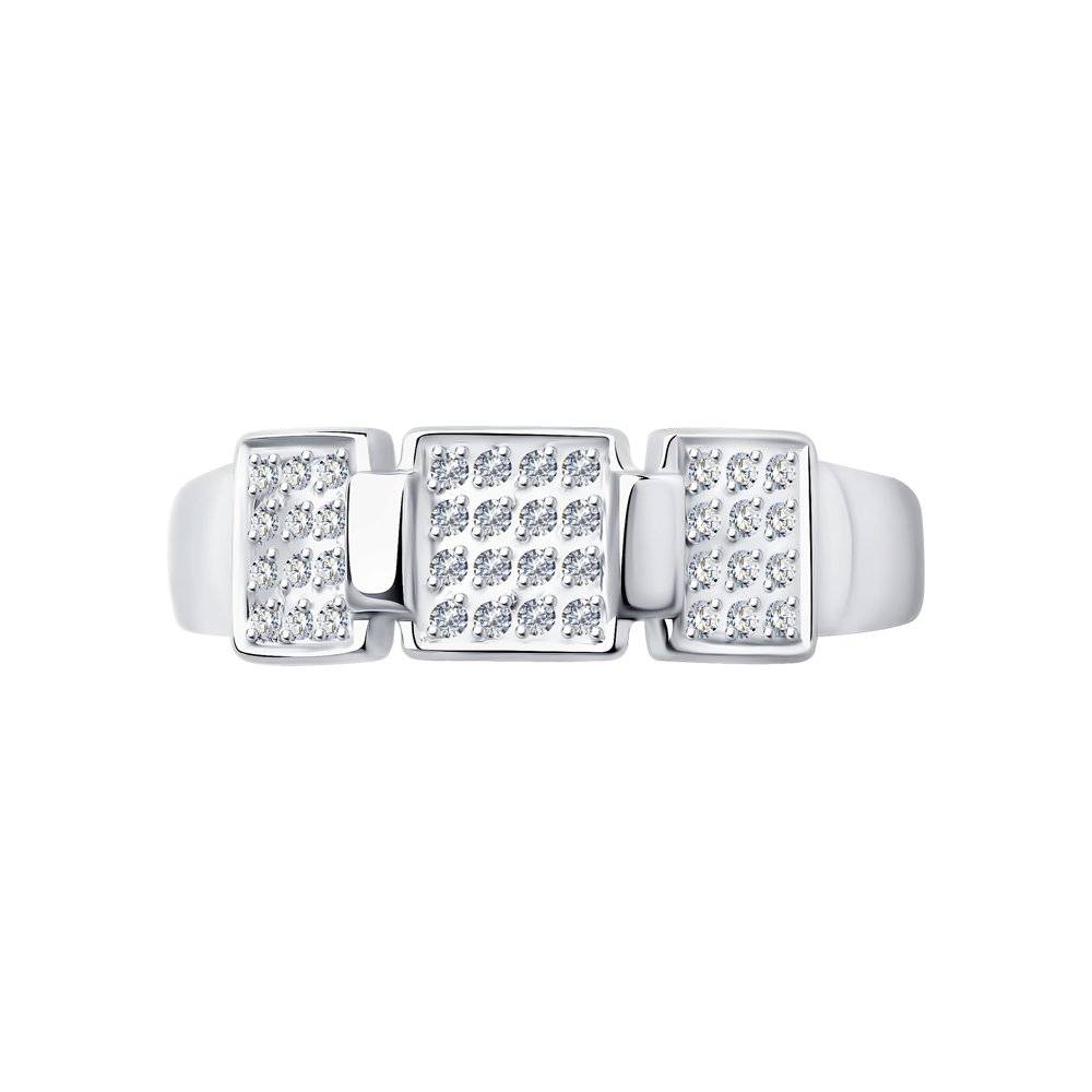 Кольцо из белого золота с бриллиантами (046420)