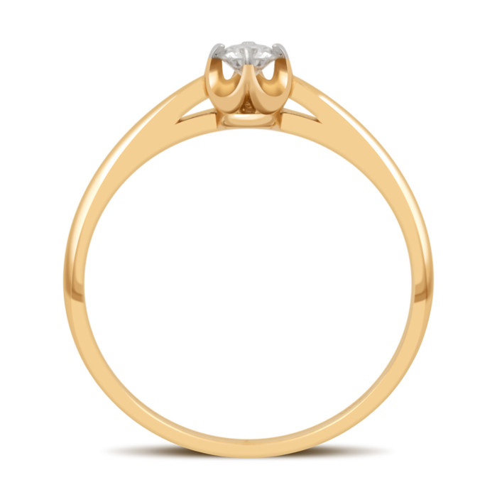 Помолвочное кольцо из жёлтого золота с бриллиантом (032736)
