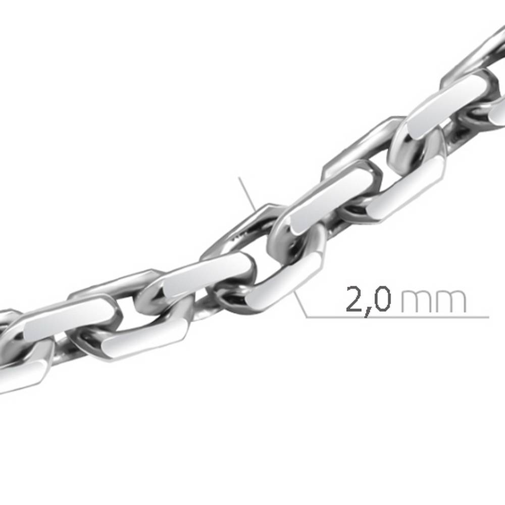 Цепь автомат из белого золота, плетение якорное (051946)